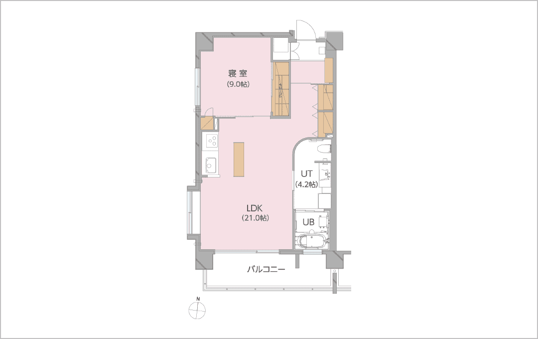 1LDK【3～9F】 70.436m² A-type