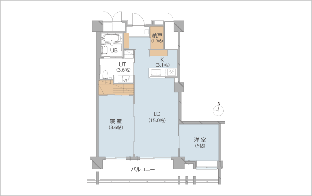 2LDK【3～9F】 70.436m² C-type