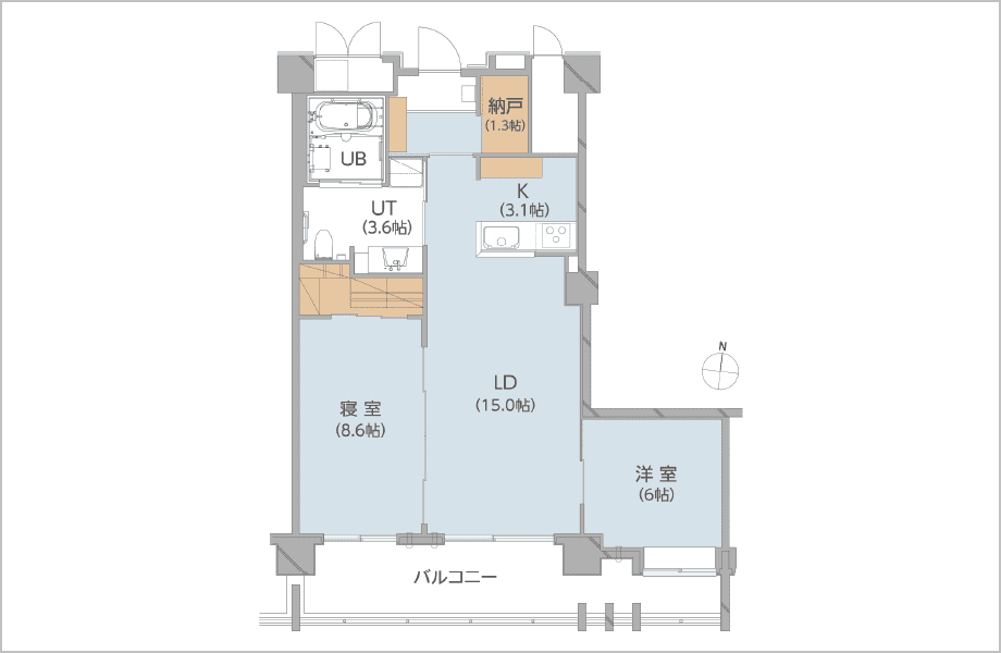 2LDK Cタイプ（3～9F）